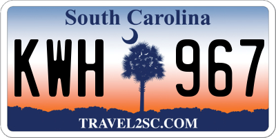 SC license plate KWH967