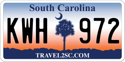 SC license plate KWH972