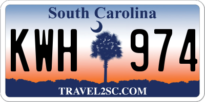 SC license plate KWH974
