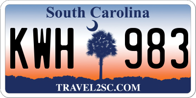 SC license plate KWH983