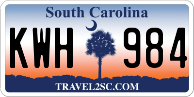 SC license plate KWH984