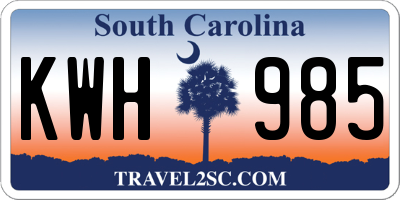 SC license plate KWH985