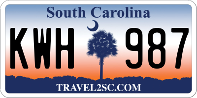 SC license plate KWH987