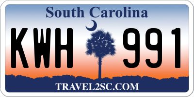 SC license plate KWH991