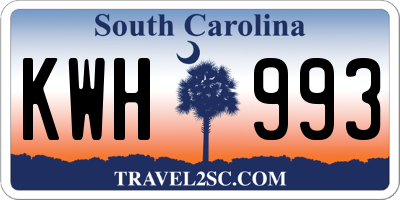 SC license plate KWH993