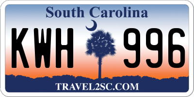 SC license plate KWH996