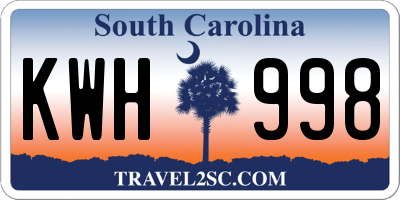 SC license plate KWH998