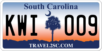 SC license plate KWI009