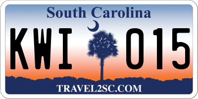 SC license plate KWI015