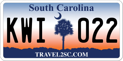 SC license plate KWI022