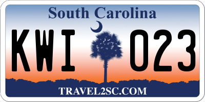 SC license plate KWI023