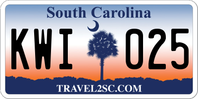 SC license plate KWI025