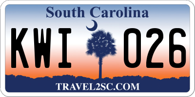 SC license plate KWI026