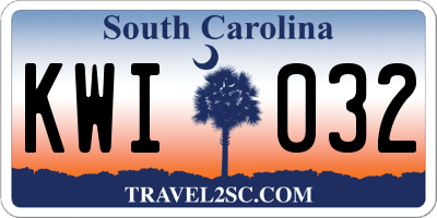 SC license plate KWI032