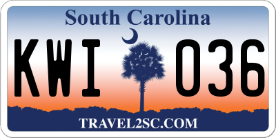 SC license plate KWI036