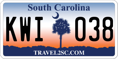 SC license plate KWI038
