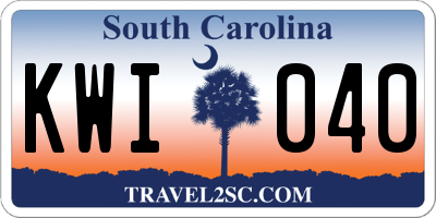SC license plate KWI040