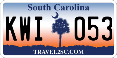 SC license plate KWI053