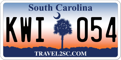 SC license plate KWI054