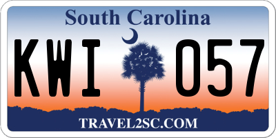 SC license plate KWI057