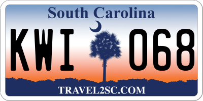 SC license plate KWI068
