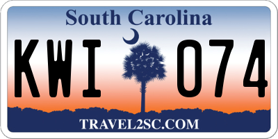SC license plate KWI074