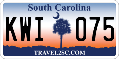 SC license plate KWI075