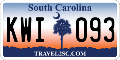 SC license plate KWI093