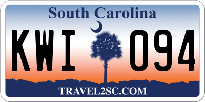 SC license plate KWI094