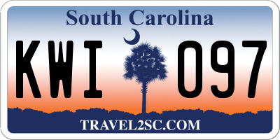 SC license plate KWI097