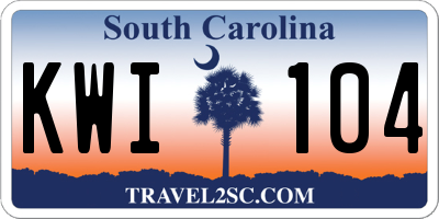 SC license plate KWI104