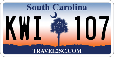 SC license plate KWI107