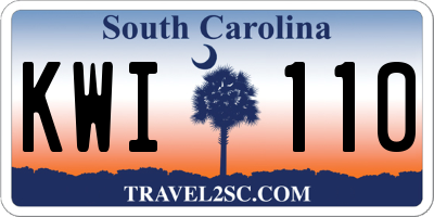 SC license plate KWI110