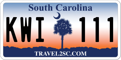 SC license plate KWI111