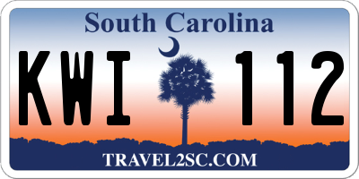 SC license plate KWI112