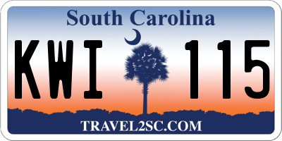 SC license plate KWI115