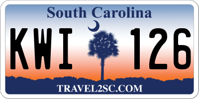 SC license plate KWI126