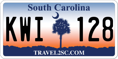 SC license plate KWI128