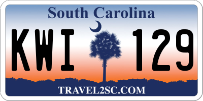 SC license plate KWI129
