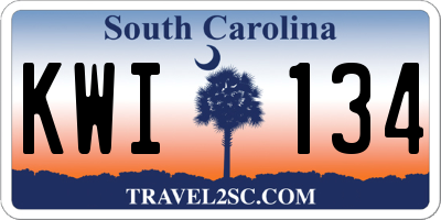SC license plate KWI134