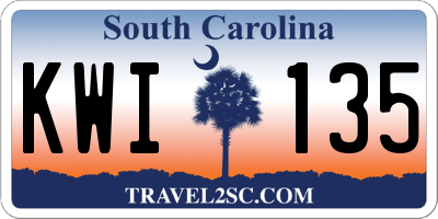 SC license plate KWI135