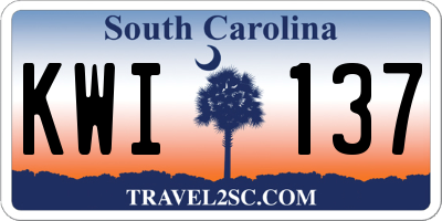 SC license plate KWI137