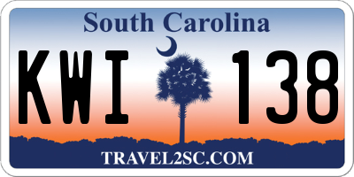 SC license plate KWI138