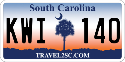 SC license plate KWI140