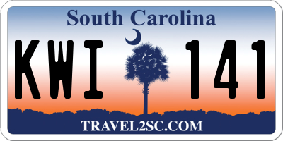 SC license plate KWI141