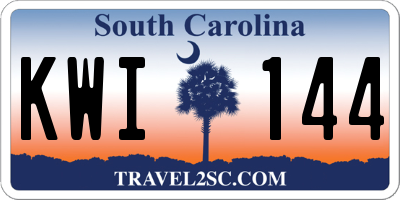 SC license plate KWI144