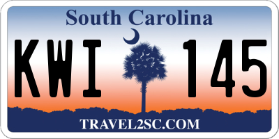 SC license plate KWI145