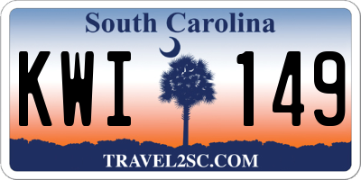 SC license plate KWI149