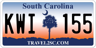 SC license plate KWI155