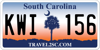 SC license plate KWI156